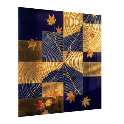 Autumn Water Ripple Crackle Gold Canvas Art | Artful Decor
