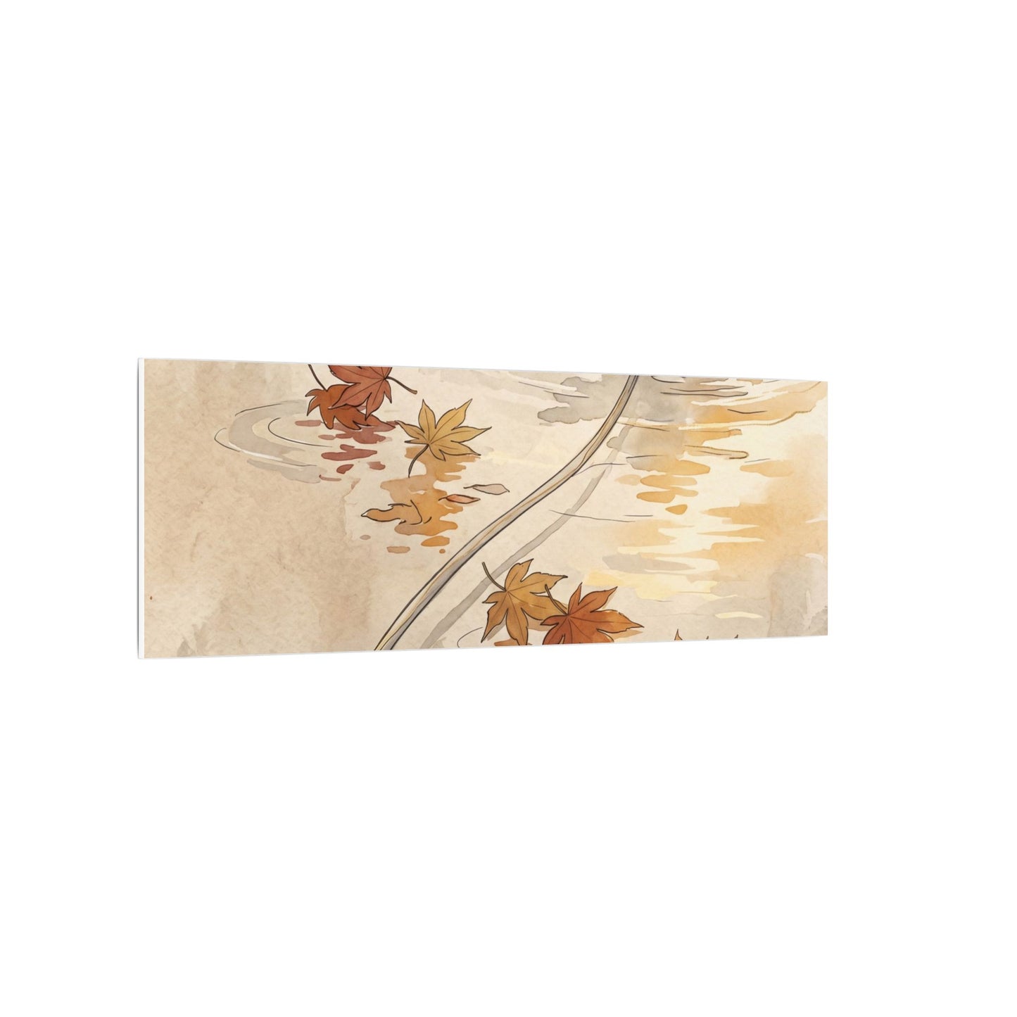 Lotus Flower Canvas Art | Autumn Japandi Minimal Line Art