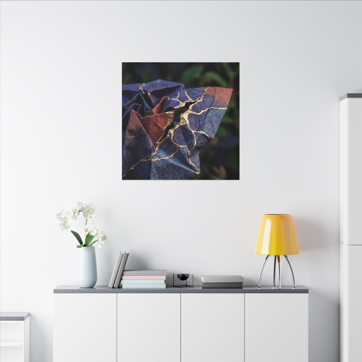 Philosophical Paper Fold Canvas Art - Gold Vein Kintsugi