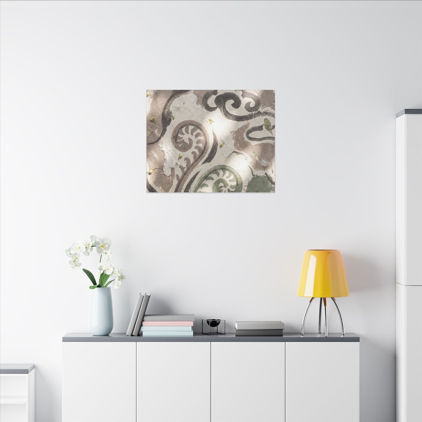 Dappled Ink Brushstroke Canvas Art - Japandi Ma