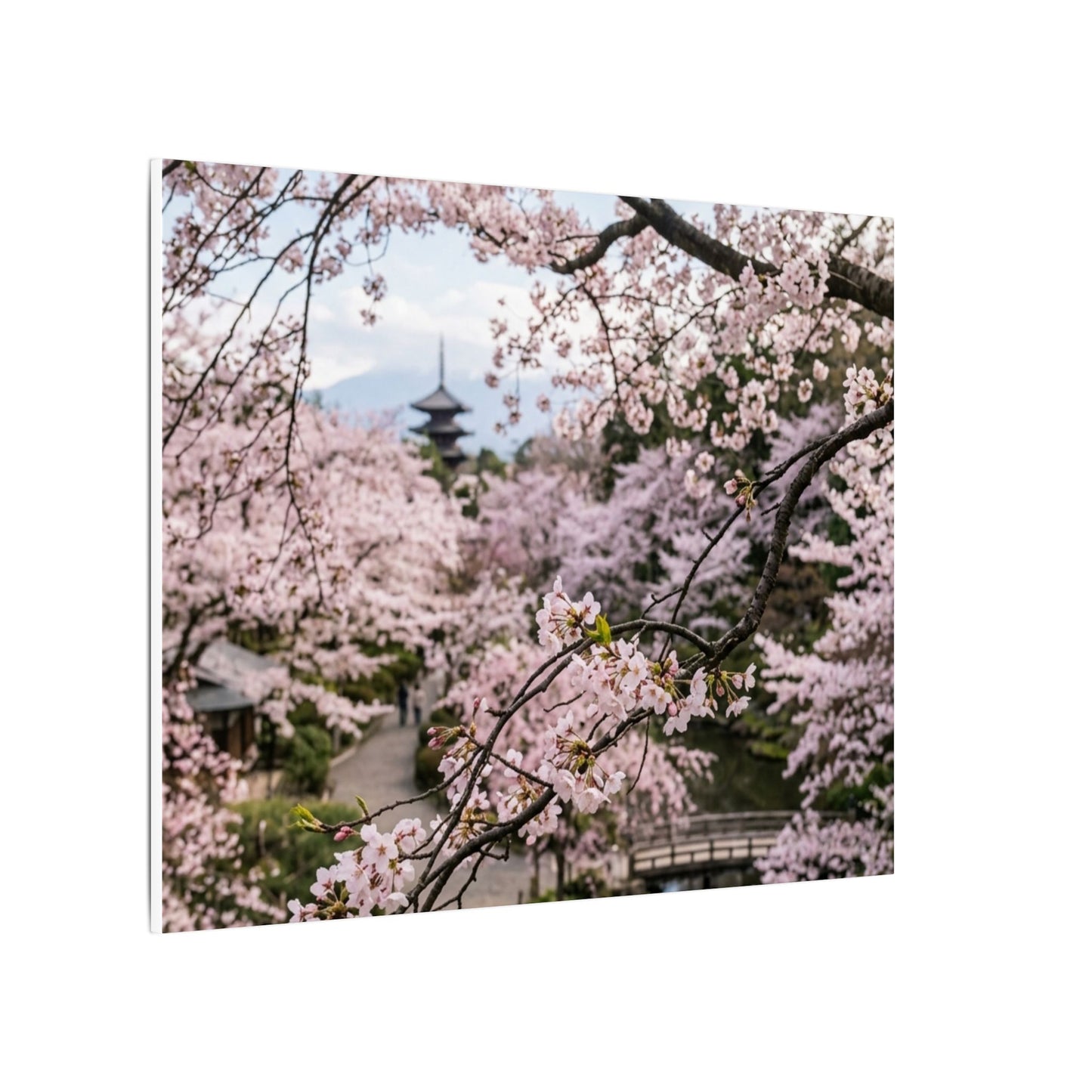 Fukinsei Cherry Blossom Canvas Art - Dark Japandi Moody Minimal