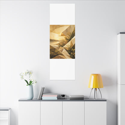 Golden Hour Paper Fold Canvas Art - Japandi Ma