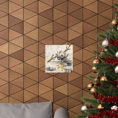 Seijaku Lotus Flower Wall Art Print - Japandi Texture