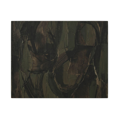 Mixed Media Dark Japandi Textured Canvas Art