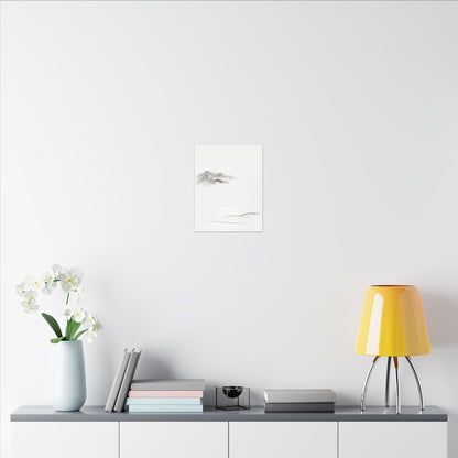 Winter Mountain Mist Minimal Line Canvas Art | Elegant Decor