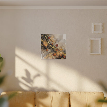 Cracked Earth Autumn Canvas Art | Japandi Warm Design