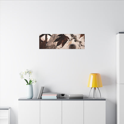 Shoji Screen Autumn Canvas Art | Dark Japandi Atmospheric Design