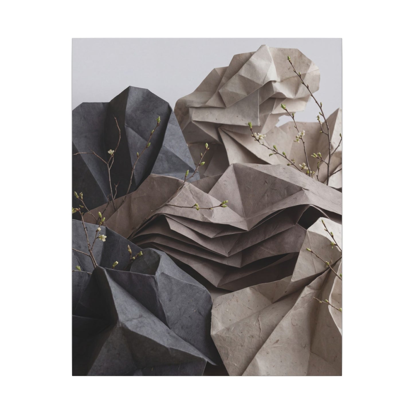 Neutral Paper Fold Canvas Art - Texture Japandi