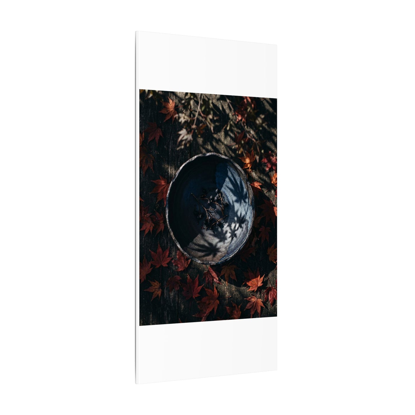 Autumn Ceramic Bowl Shadow Zen Canvas Art | Bold Decor