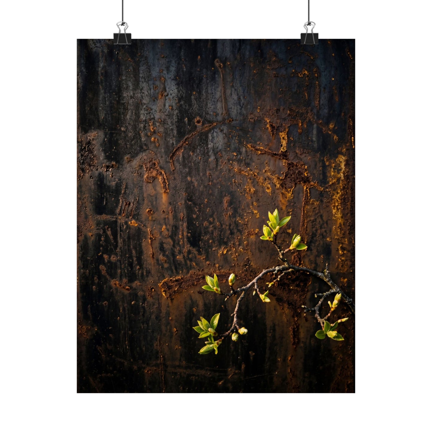 Rust Patina Wall Art Print | Spring Dark Japandi Moody Minimal Art