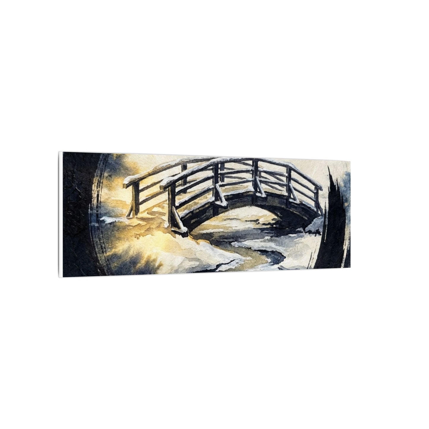 Autumn Ink Brushstroke Karesansui Canvas Art | Peaceful Decor