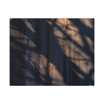Dark Japandi Shadow Play in Golden Hour | Shadow Zen Canvas Art