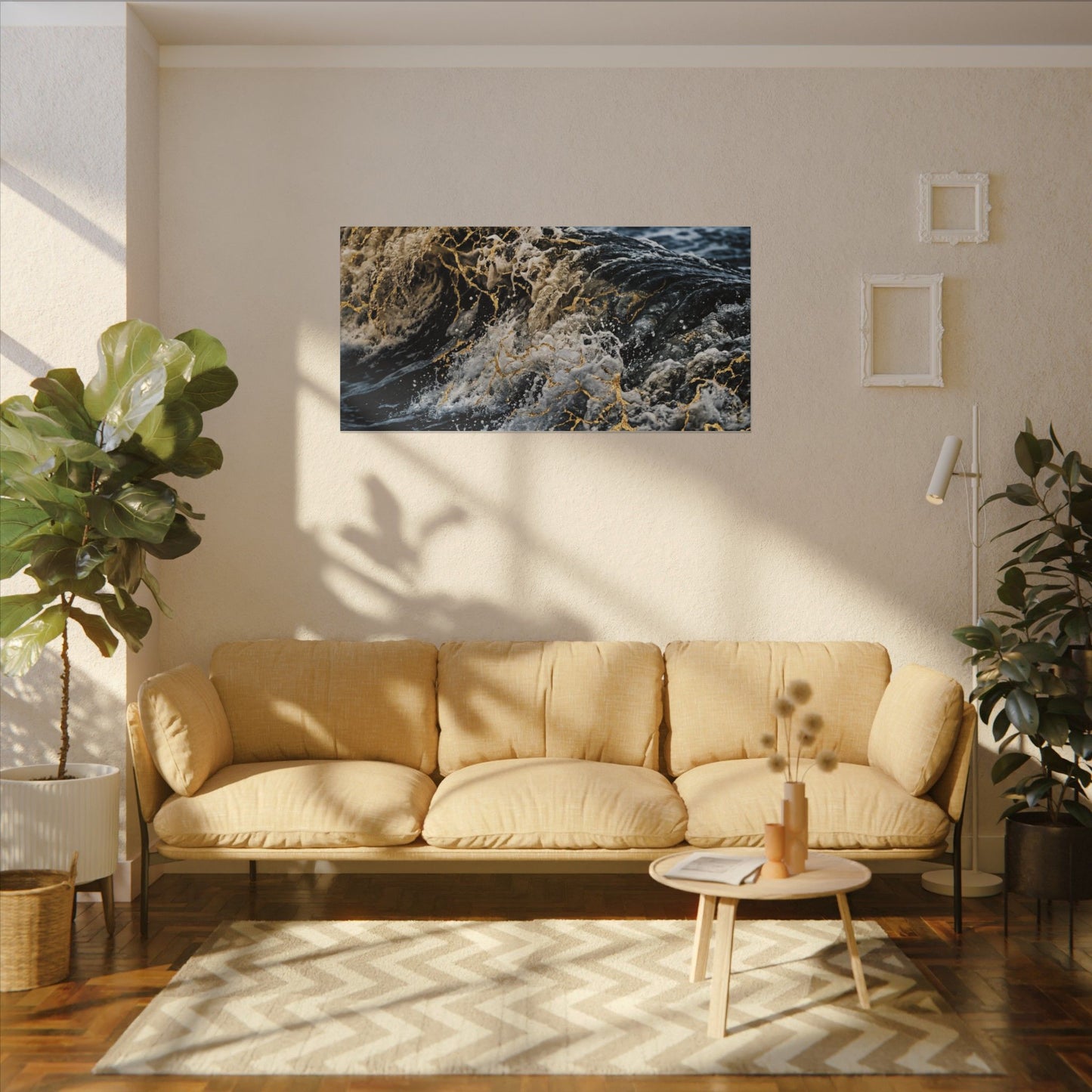 Ocean Wave Winter Canvas Art | Kintsugi Artful Design
