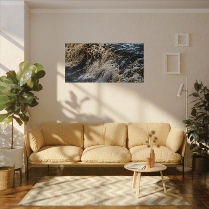 Ocean Wave Winter Canvas Art | Kintsugi Artful Design