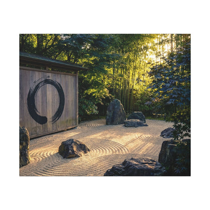 Rock Garden Enso Canvas Art | Tranquil Zen Art