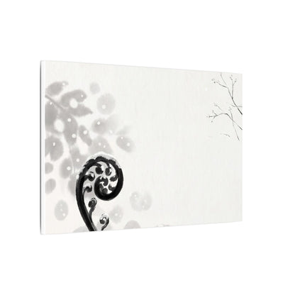 Winter Fern Unfurling Ukiyo E Inspired Canvas Art | Peaceful Decor