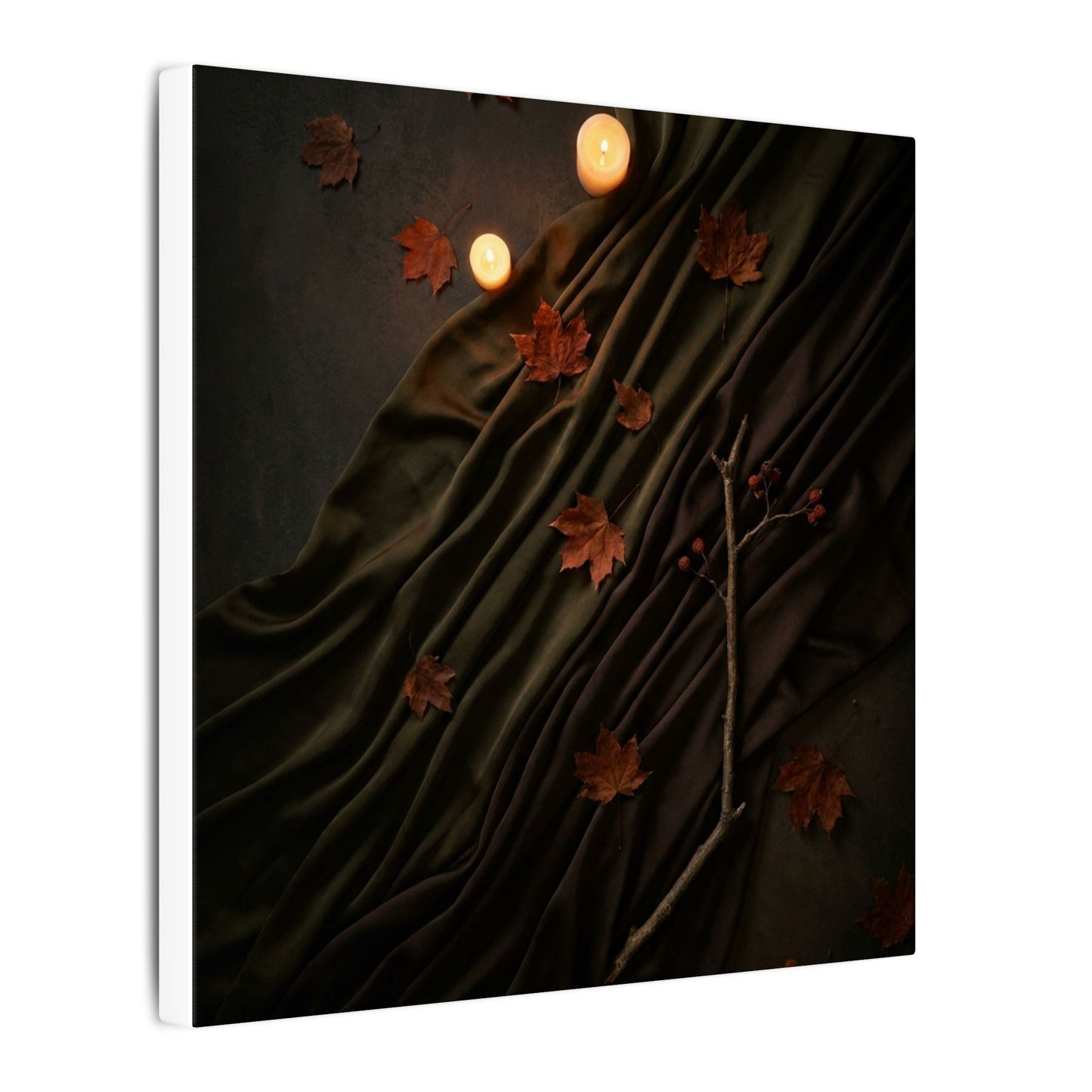 Autumn Silk Drape Moody Minimal Canvas Art | Moody Decor