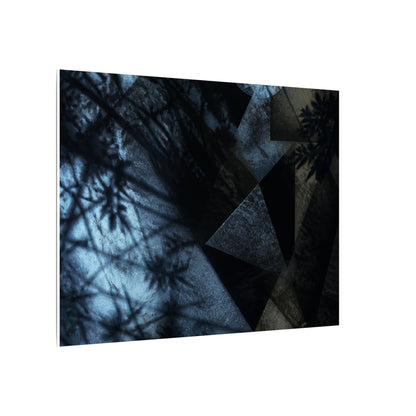 Shadow Play Winter Canvas Art | Dark Japandi Luxurious Design