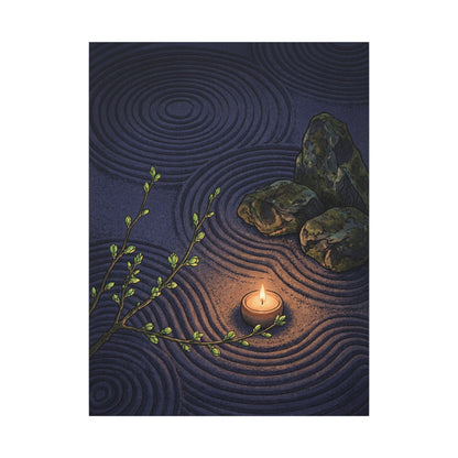 Mono No Aware Rock Garden Canvas Art - Zen Ukiyo E Inspired