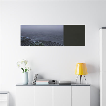 Ma Rock Garden Canvas Art - Dark Japandi Moody Minimal