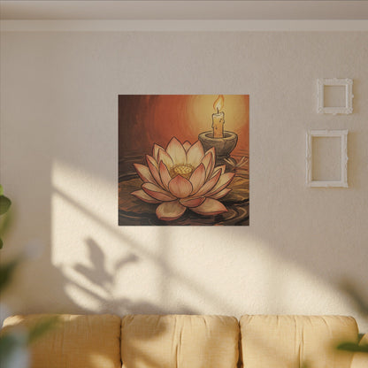 Lotus Flower Summer Canvas Art | Zen Contemplative Design