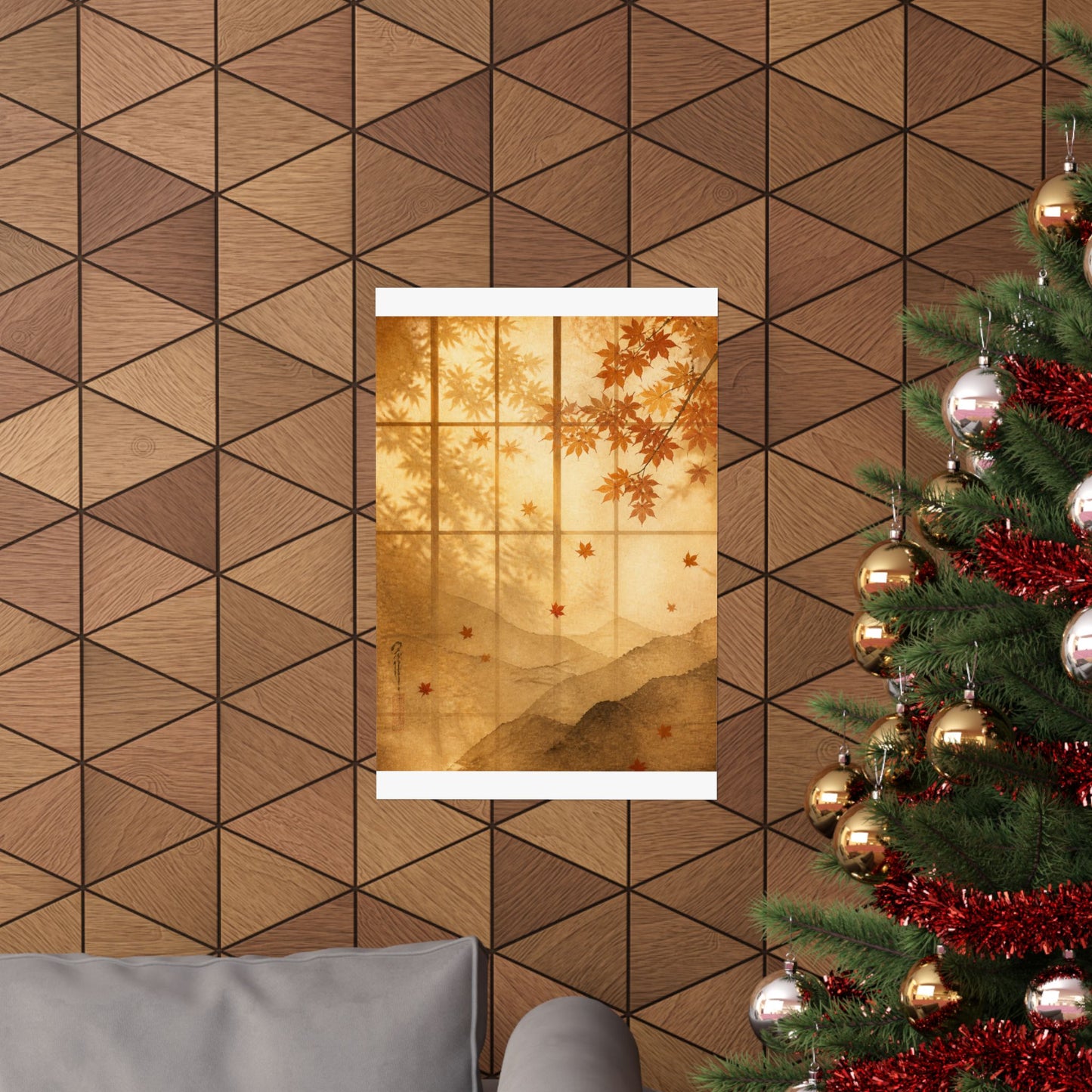 Shoji Screen Wall Art Print | Autumn Japandi Texture Art