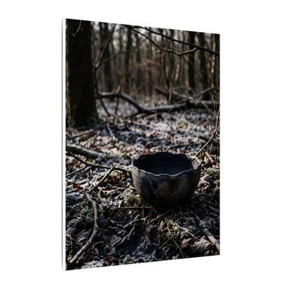 Dappled Ceramic Bowl Canvas Art - Dark Japandi Kanso