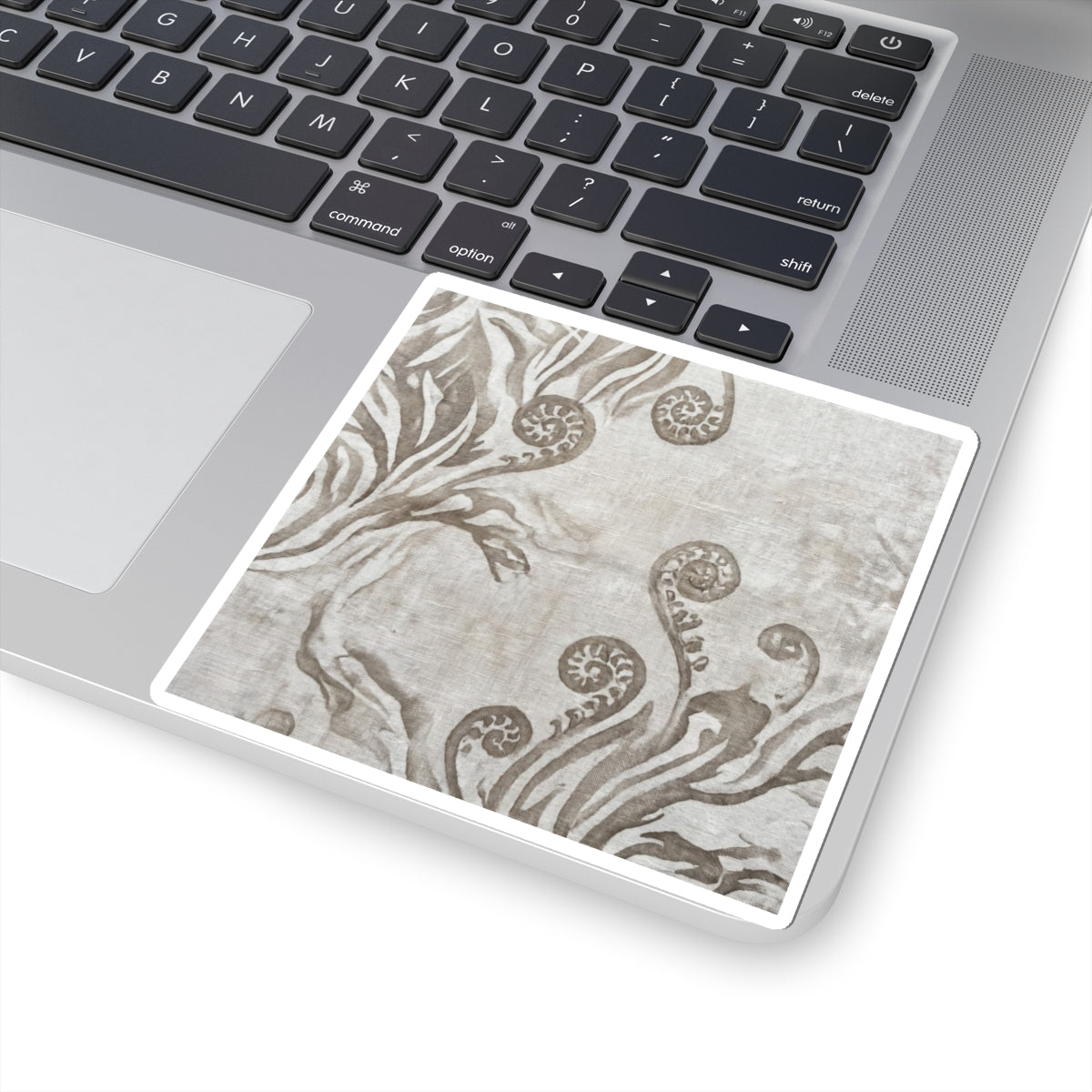 Fern Unfurling Summer Sticker | Japandi Neutral Design Art Print