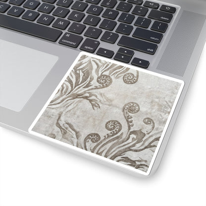 Fern Unfurling Summer Sticker | Japandi Neutral Design Art Print