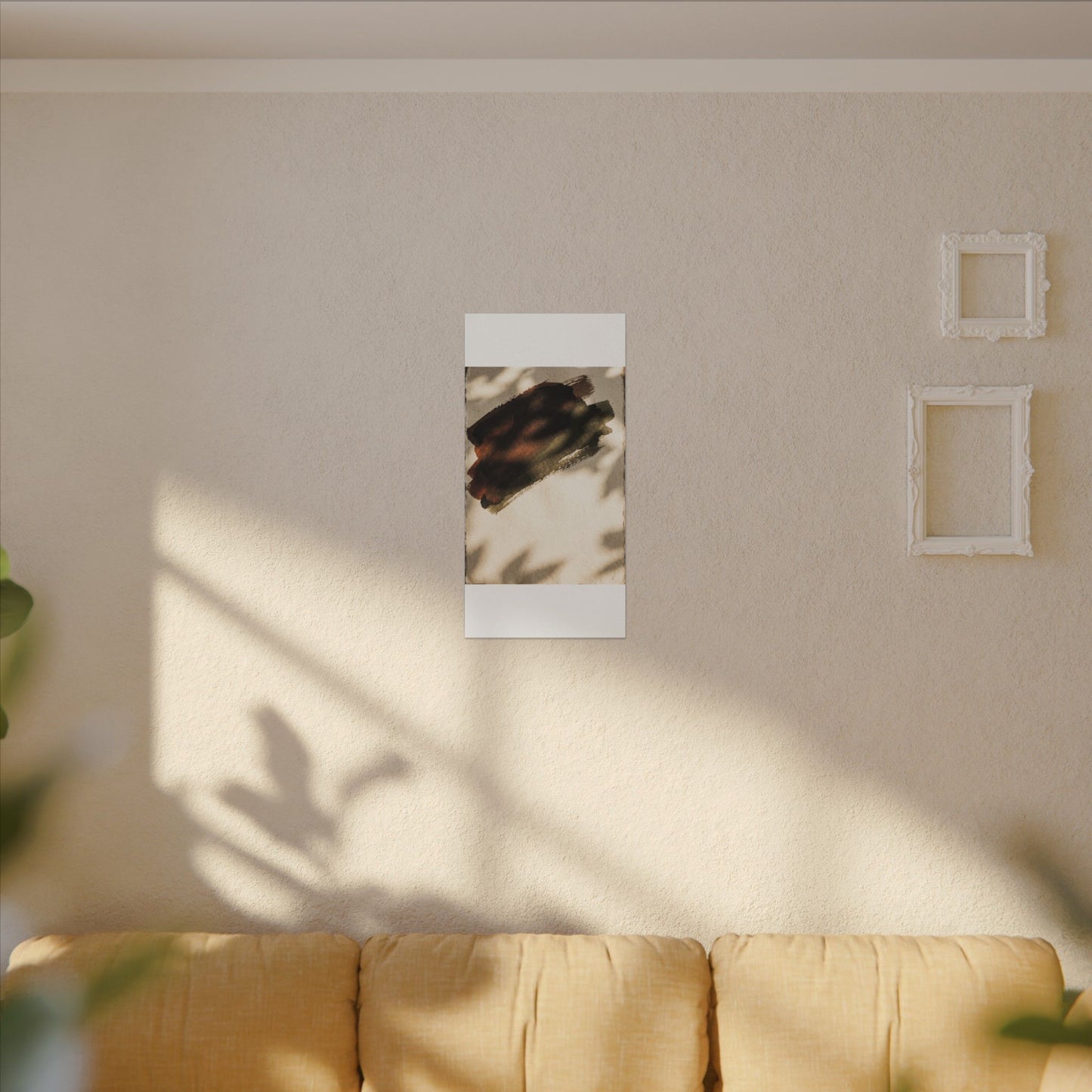 Ink Brushstroke Canvas Art | Summer Dark Japandi Moody Minimal Art