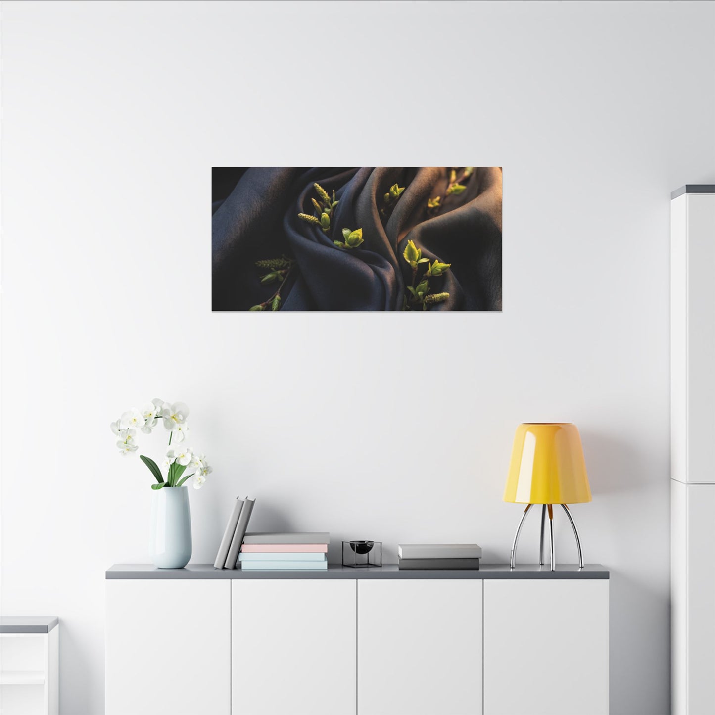 Spring Silk Drape Moody Minimal Canvas Art | Luxurious Decor