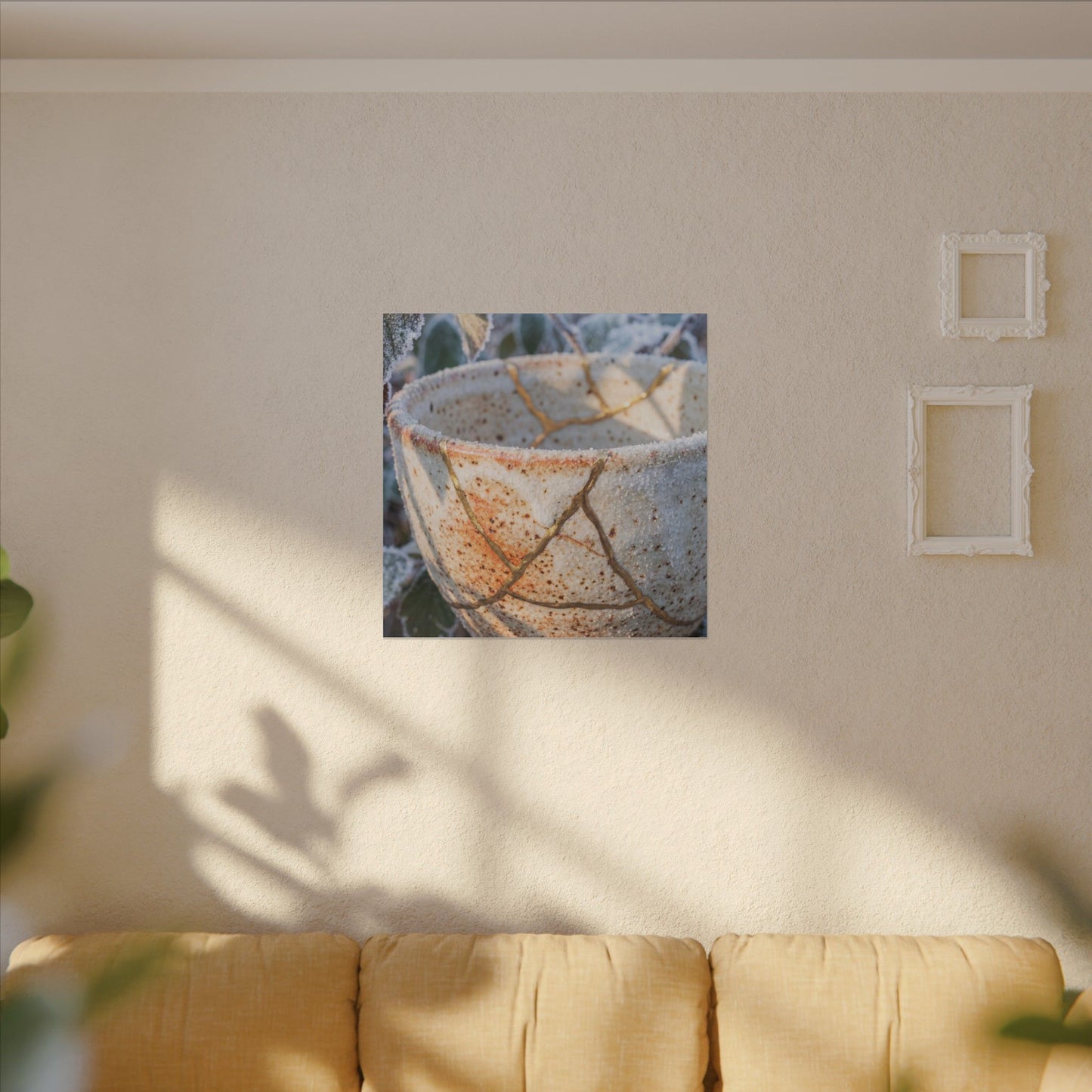 Resilient Ceramic Bowl Canvas Art - Gold Vein Kintsugi