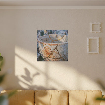 Resilient Ceramic Bowl Canvas Art - Gold Vein Kintsugi