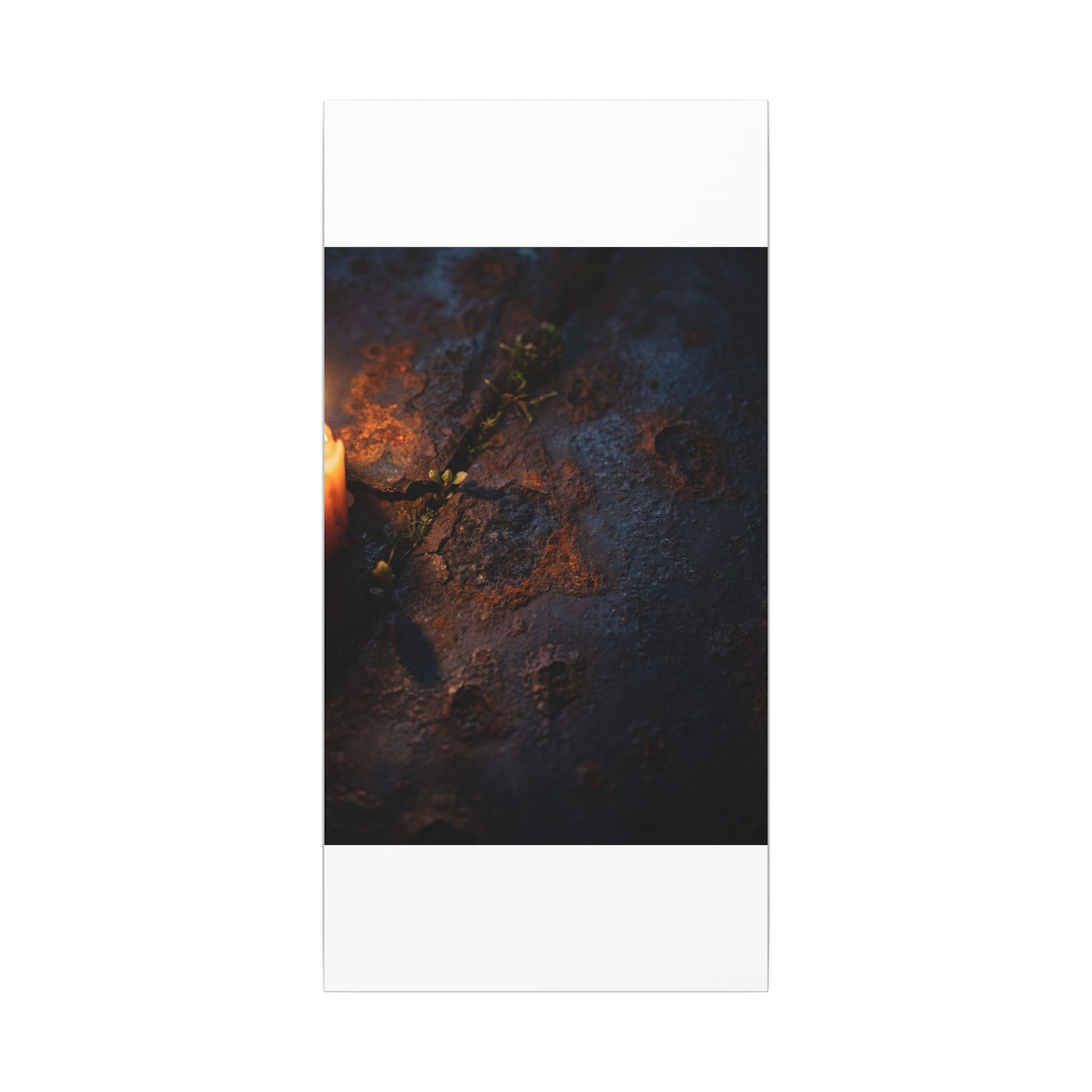 Candlelight Rust Patina Canvas Art - Dark Japandi Ma