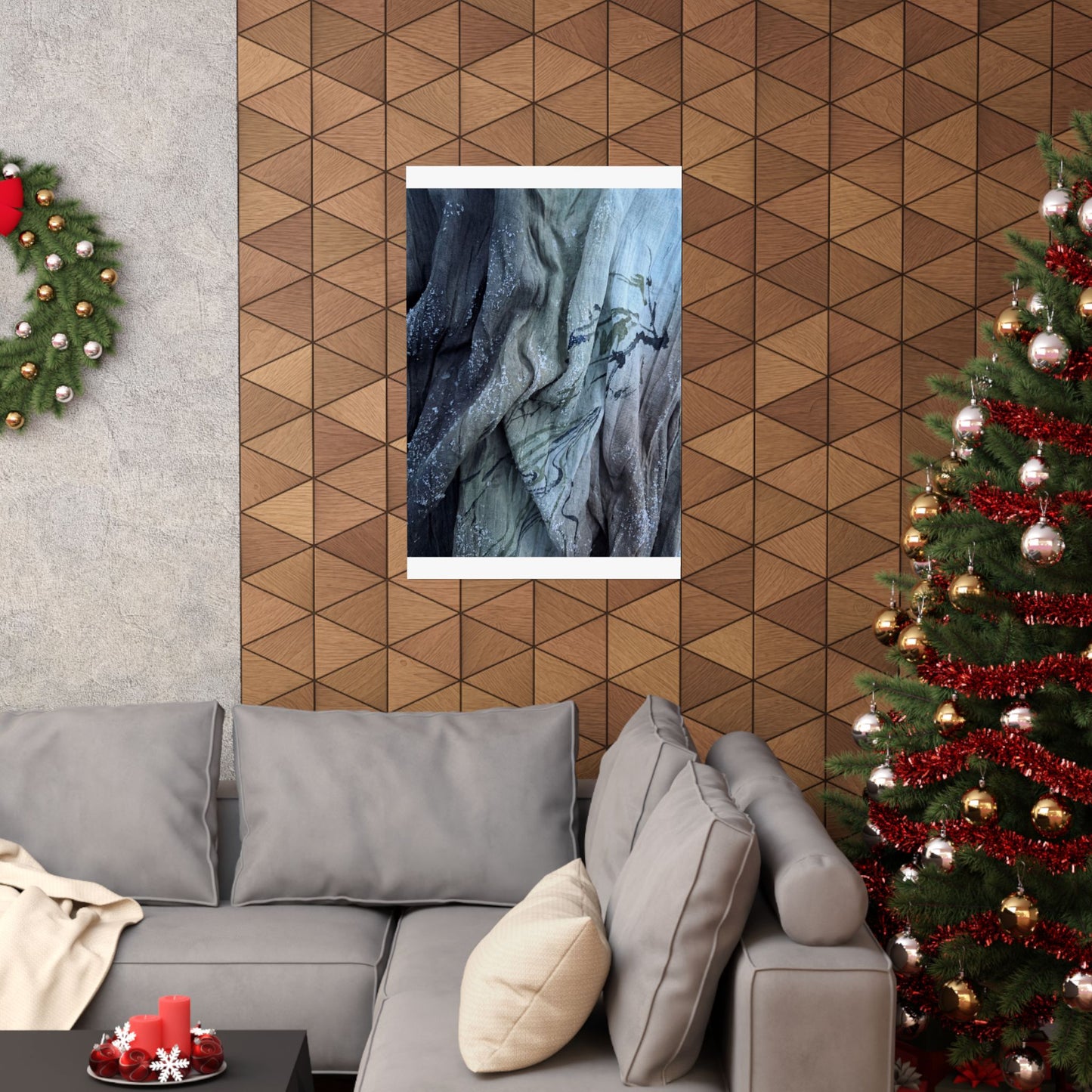 Silk Drape Winter Wall Art Print | Japandi Elegant Design