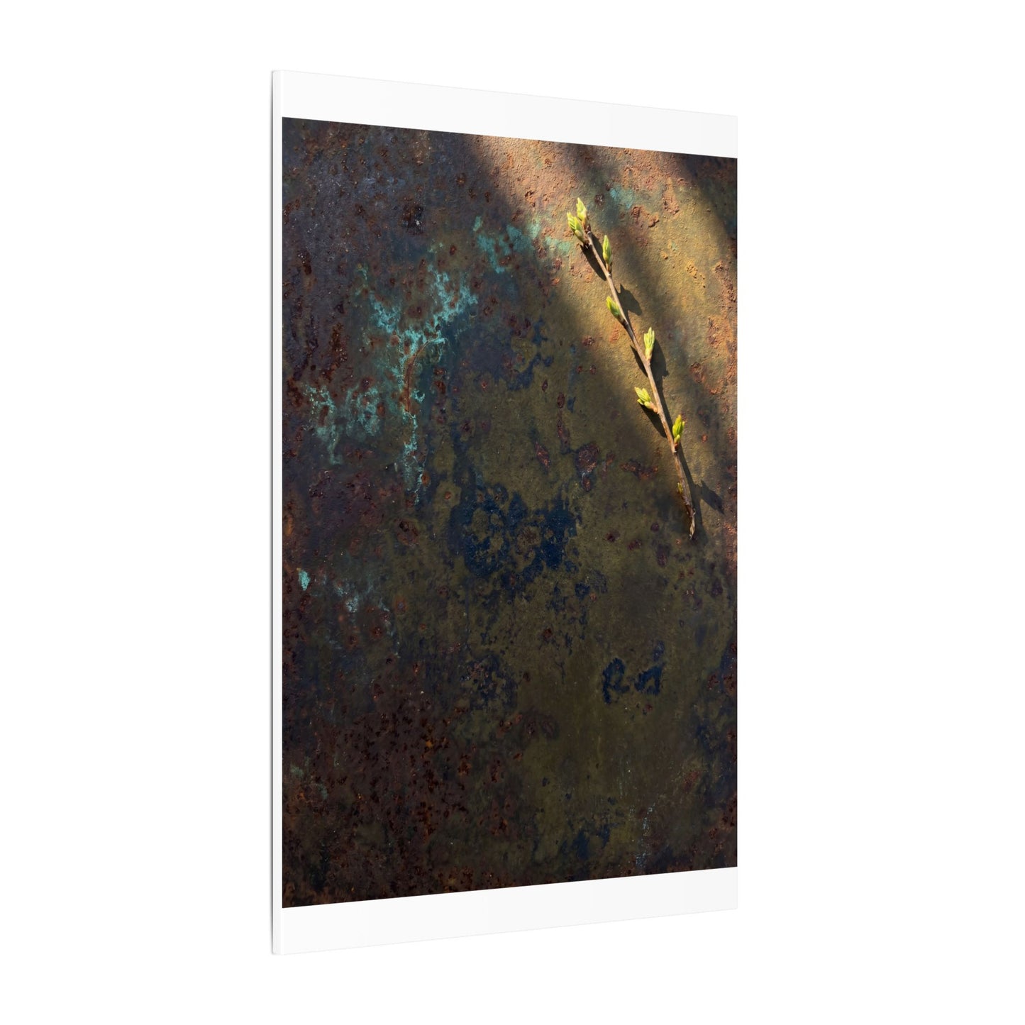 Golden Hour Rust Patina Canvas Art - Dark Japandi Ma