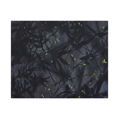 Shadow Play Spring Canvas Art | Dark Japandi Atmospheric Design