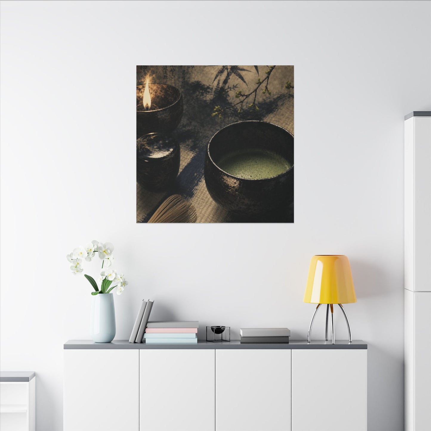 Ma Tea Ceremony Canvas Art - Zen Sumi E