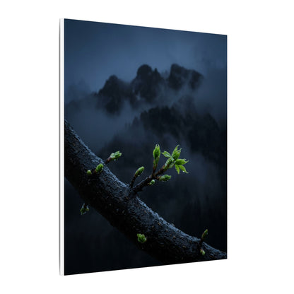 Moonlight Mountain Mist Canvas Art - Dark Japandi Kanso