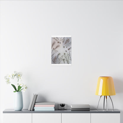 Dried Flowers Japanese Pattern Canvas Art | Elegant Japandi Art