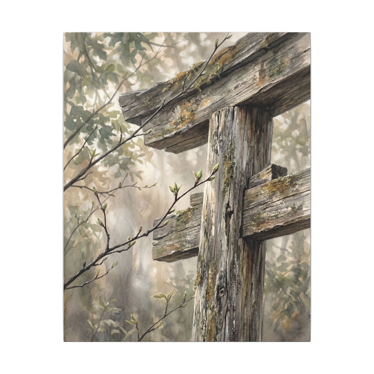 Torii Gate Spring Canvas Art | Japandi Neutral Design