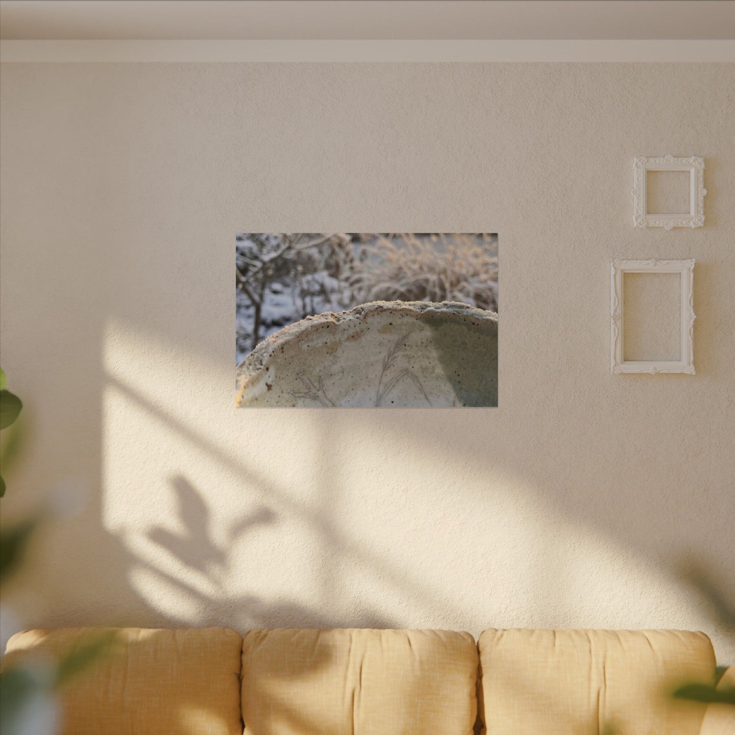 Ceramic Bowl Canvas Art | Winter Japandi Minimal Line Art