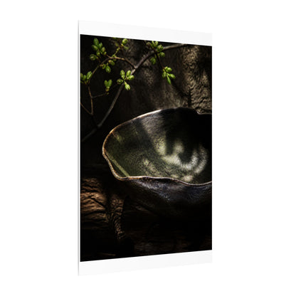 Sophisticated Ceramic Bowl Canvas Art - Dark Texture Dark Japandi