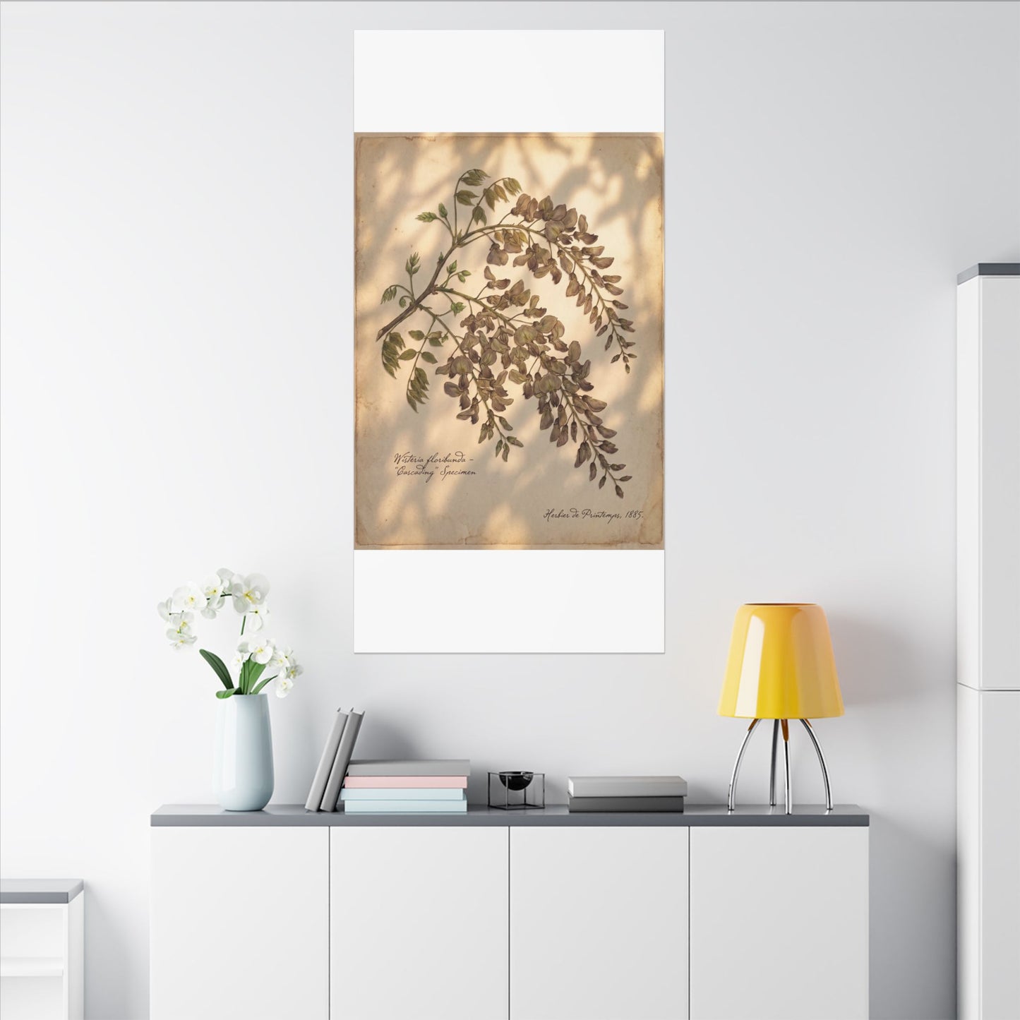 Spring Wisteria Herbarium Canvas Art | Earthy Decor