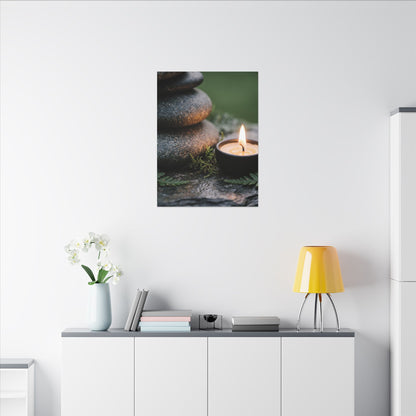 Warm River Stones Canvas Art - Japanese Pattern Japandi