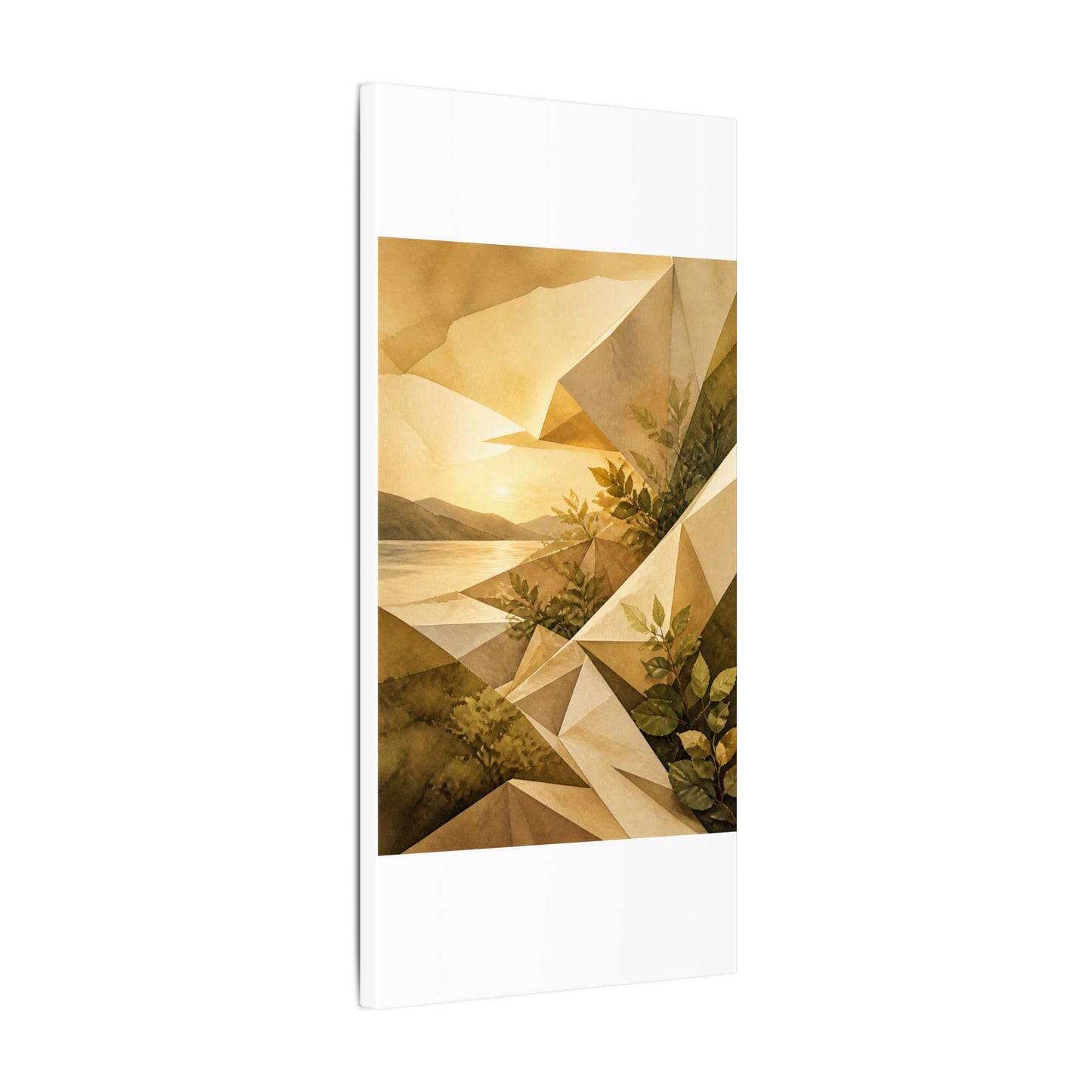 Golden Hour Paper Fold Canvas Art - Japandi Ma