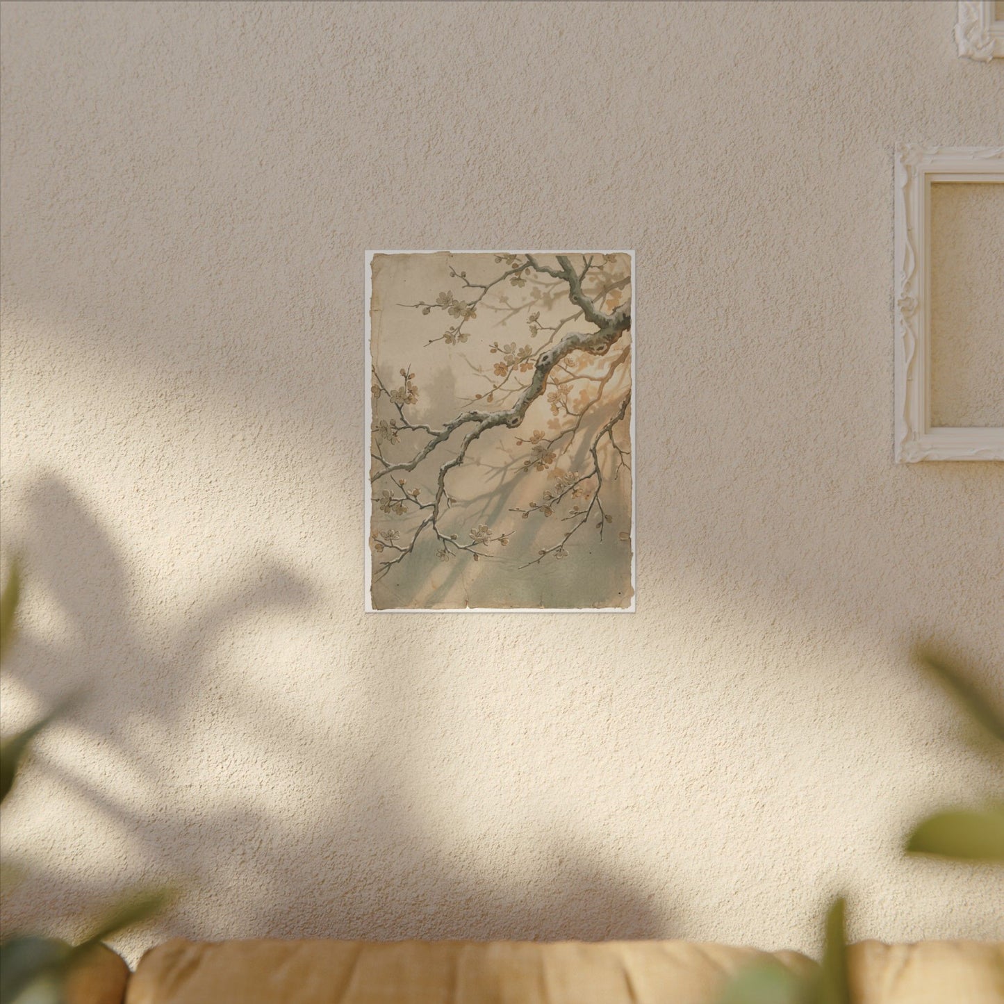 Cherry Blossom Canvas Art | Winter Japandi Japanese Pattern Art