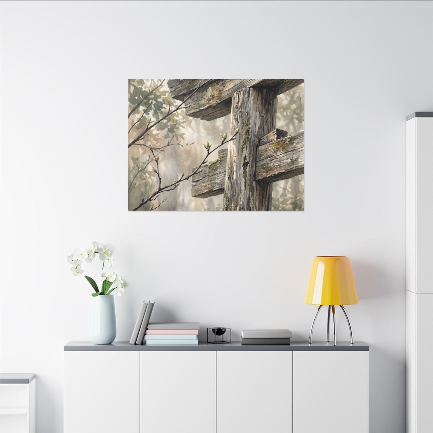 Torii Gate Spring Canvas Art | Japandi Neutral Design