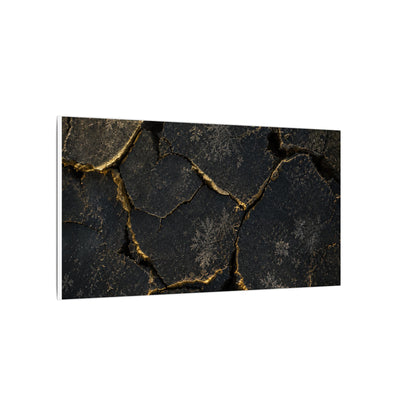 Cracked Earth Canvas Art | Winter Dark Japandi Shadow Zen Art