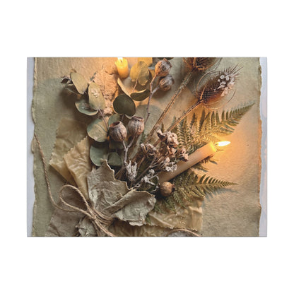 Dried Flowers Texture Canvas Art | Warm Japandi Art